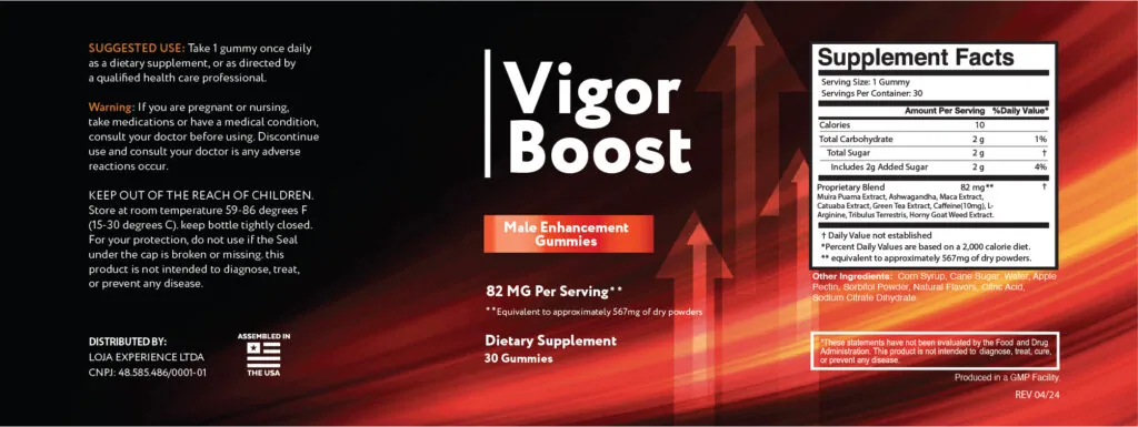 VIGOR BOOST Supplement Facts